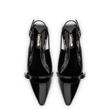 Ines Flat In Black Patent Leather