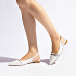 Ines Flat In White Patent Leather