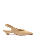 Florence Broderie Pump In Beige Raffia