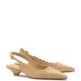 Florence Broderie Pump In Beige Raffia