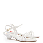 Charlotte Sandal In White Patent Leather