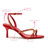 Milanina Mini Sandal In Scarlet Leather