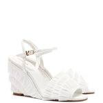 Yves Fringe Wedge In White Raffia