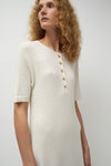 Lauren Manoogian Rib Henley Dress in Bone