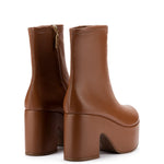 Miso Platform Boot In Caramel Stretch Leather