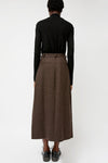 Mijeong Park Wool Blend Maxi Wrap Skirt in Brown