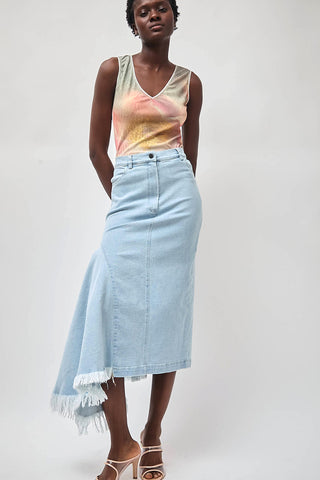 Naya Rea Gloria Skirt in Washed Light Blue