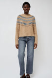 No.6 Cardiff Sweater in Camel and Blue