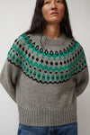 No.6 Cardiff Sweater in Grey and Green