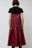 No.6 Cologne Ruffle Dress in Bordeaux Faux Leather