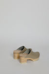 No.6 Liza Clog on Mid Tread in Clay with Bone Shearling