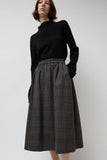 No.6 Nic Skirt in Small Dark Grey and Orange Plaid