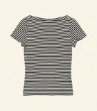 PAULINE TEE -- BLACK VENETIA STRIPE