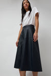 No.6 Lucy Patchwork Skirt in Navy Faux Leather