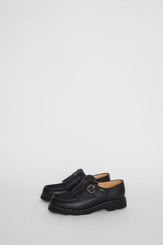 Paraboot Nyons Shoe in Lisse Noir Poils Noir