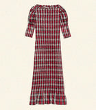 RAQUELLA DRESS -- ROUGE ADALINE PLAID