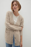 ROWENA CABLE KNIT CASHMERE CARDIGAN