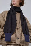 Rototo Sweater Sleeves Scarf in Charcoal and Dark Blue