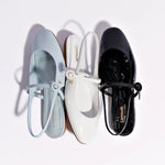 Georgina Ballet Flat In White Patent Leather