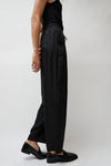 Silk Laundry Twill Slouch Pants in Black