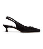 WILLAMINA SLINGBACK -- BLACK SUEDE