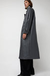 épingler Leather Scarf Trench in Charcoal