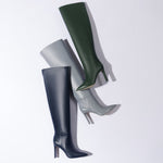 Larroudé x Jennifer Fisher Boot In Cement Grey Leather