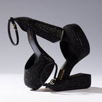 Ari Crystal Pump In Monochrome Black Suede